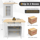 Kitchen Island with Storage and 3-Level Adjustable Shelves by LJGDeals