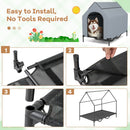 Large/Middle/Small Outdoor Elevated Pet House with Ventilated Windows-L
