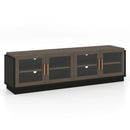 Large TV Stand for TVs up to 75 Inch with 4 Tempered Glass Doors for Living Room by LJGDeals
