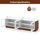 Large TV Stand for TVs up to 75 Inch with 4 Tempered Glass Doors for Living Room by LJGDeals