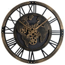 Large Wall Clock 27" Gear Clock with World Map-Brown by LJGDeals