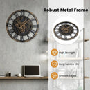 Large Wall Clock 27" Gear Clock with World Map-Brown by LJGDeals