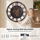 Large Wall Clock 27" Gear Clock with World Map-Brown by LJGDeals