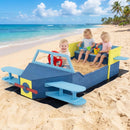 Wooden Airplane Sandbox with Bench Seat and Bottom Liner by LJGDeals