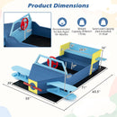 Large Wooden Kids Sandbox with Bottom Liner and Bench Seat