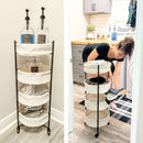 Foldable 4 Tiered Rolling Laundry Cart by Decor Steals