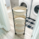 Foldable 4 Tiered Rolling Laundry Cart by Decor Steals