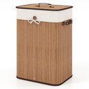 19 Gal Rectangle Laundry Basket Bamboo Clothes Hamper with Handles and Lid by LJGDeals