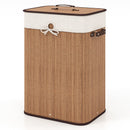 Rectangle Bamboo Hamper Laundry Basket Washing Cloth Bin Storage Bag Lid 3 color-Black by DirectDeals