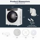 2.6 Cu.ft Compact Clothes Dryer with Touch Panel and 2 Modes by LJGDeals
