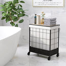 Laundry Hamper with Lid and Lockable Wheels by LJGDeals