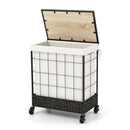 Laundry Hamper with Lid and Lockable Wheels by LJGDeals