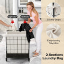 Laundry Hamper with Lid and Lockable Wheels by LJGDeals