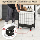 Laundry Hamper with Lid and Lockable Wheels by LJGDeals