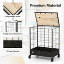 Laundry Hamper with Lid and Lockable Wheels by LJGDeals