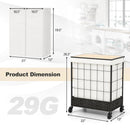 Laundry Hamper with Lid and Lockable Wheels by LJGDeals