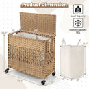 2-Section Laundry Hamper with Removable Bags, 110L by DirectDeals