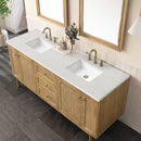 James Martin Laurent 72" Dual Mount Double Bathroom Vanity, Light Natural Oak