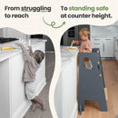 Adjustable Toddler Kitchen Tower with Safety Bars