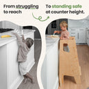 Adjustable Toddler Kitchen Tower with Safety Bars