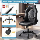 Leather Office Chair Ergonomic Computer Desk Chair with Flip-up Armrests by LJGDeals