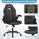 Leather Office Chair Ergonomic Computer Desk Chair with Flip-up Armrests by LJGDeals