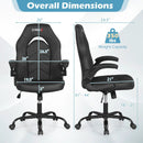 Leather Office Chair Ergonomic Computer Desk Chair with Flip-up Armrests by DirectDeals