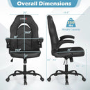 Leather Office Chair Ergonomic Computer Desk Chair with Flip-up Armrests by LJGDeals