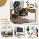 Leather Office Chair Ergonomic Mesh Executive Chair with Padded Armrests and Rocking Backrest by LJGDeals