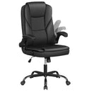 Leather Office Chair Ergonomic Computer Desk Chair with Flip-up Armrests Rocking Function by LJGDeals