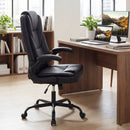Leather Office Chair Ergonomic Computer Desk Chair with Flip-up Armrests Rocking Function by LJGDeals