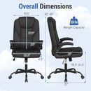 Leather Office Chair Ergonomic Computer Desk Chair with Flip-up Armrests Rocking Function by LJGDeals