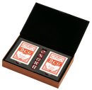 Leatherette 2 Card Deck Set, Caramel 5" X 7.75"