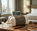 Leatherette/Canvas Grey Travel Kit by creativegiftsdirect