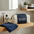 Leatherette/Canvas Navy Travel Kit by creativegiftsdirect