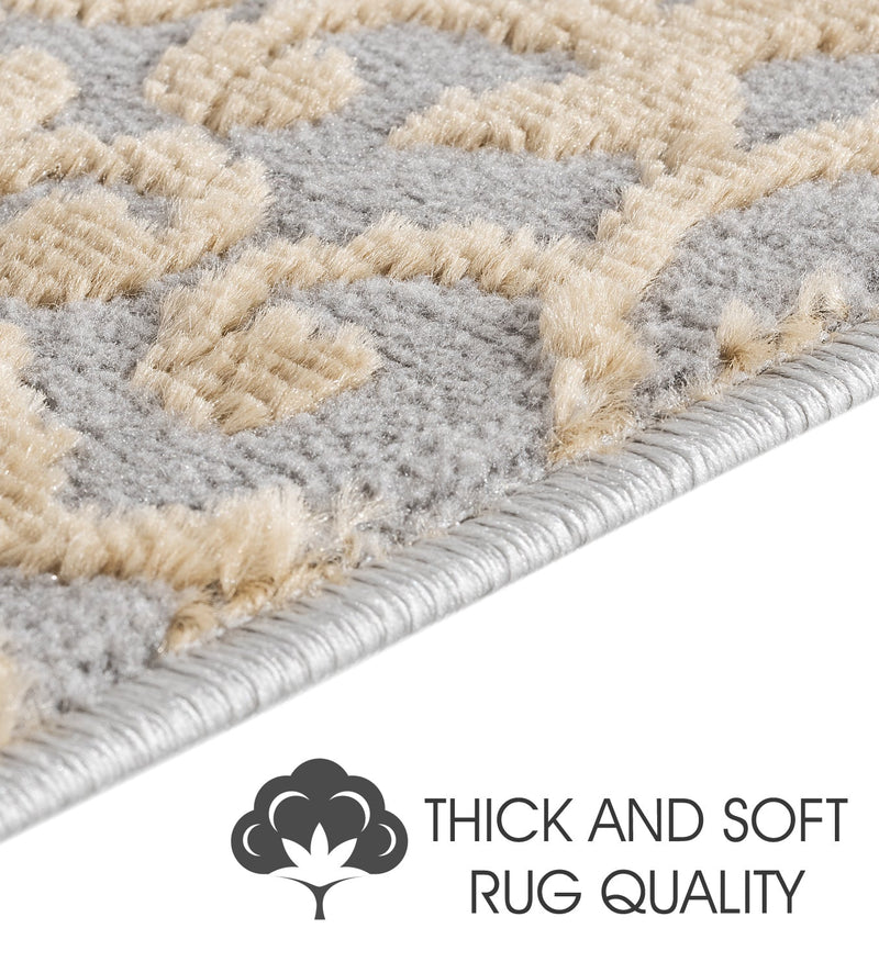 Stair Treads Rug 9"x28" Leaves Collection | Beige