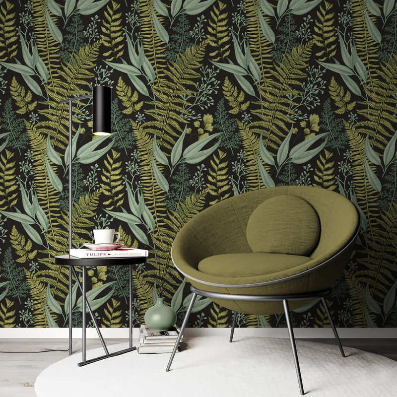 Green Fern Peel and Stick Wallpaper