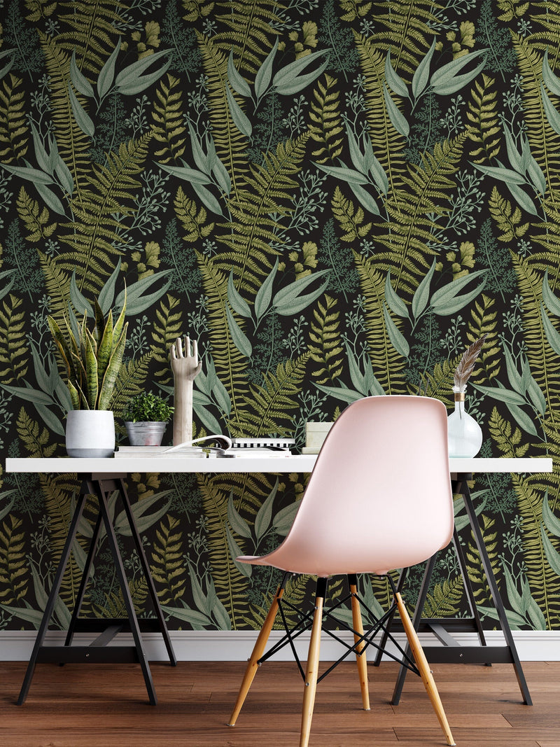 Green Fern Peel and Stick Wallpaper