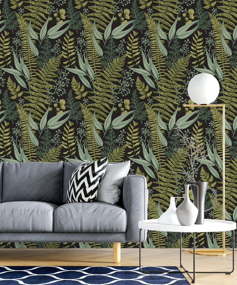 Green Fern Peel and Stick Wallpaper