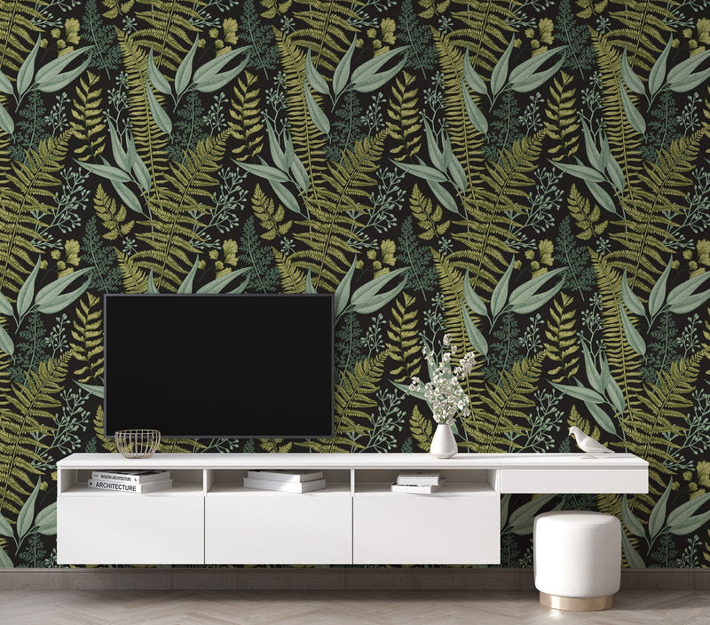 Green Fern Peel and Stick Wallpaper