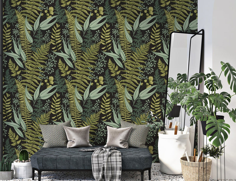 Green Fern Peel and Stick Wallpaper