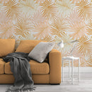Golden Tropical Leaves Wallpaper Peel and Stick