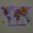 3D LED Wooden World Map 3.0 Gold