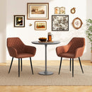 Leisure Dining Chair Set of 2 with Curved Backrest and Wide Seat by LJGDeals