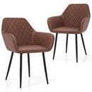 Leisure Dining Chair Set of 2 with Curved Backrest and Wide Seat by LJGDeals