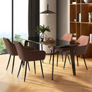 Leisure Dining Chair Set of 2 with Curved Backrest and Wide Seat by LJGDeals
