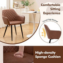 Leisure Dining Chair Set of 2 with Curved Backrest and Wide Seat by LJGDeals