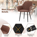 Leisure Dining Chair Set of 2 with Curved Backrest and Wide Seat-Coffee
