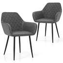 Leisure Dining Chair Set of 2 with Curved Backrest and Wide Seat by LJGDeals