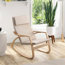 Stable Wooden Frame Leisure Rocking Chair with Removable Upholstered Cushion by LJGDeals